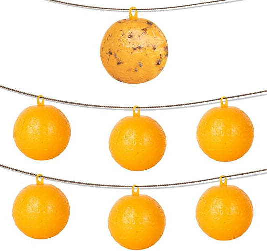 Fly Sticky Ball Fly Trap Outdoor, 6 PCS Fly Traps Ball Indoor, Hanging Sticky Bugs Gnat Ball for Garden Plants Trees Flies Gnat Wasp Bugs