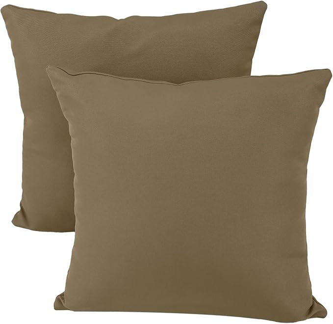 idee-home Outdoor Pillows with Inserts Included, Patio Outside Square Pillows Waterproof Set of 2, 18 x 18 inch