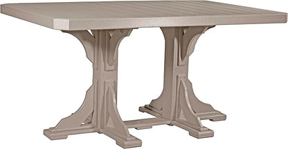 LuxCraft Poly 4' x 6' Rectangular Dining Table, 36.25" Height, Outdoor Patio Table, Made with Recycled Plastics, Made in USA (Weatherwood)