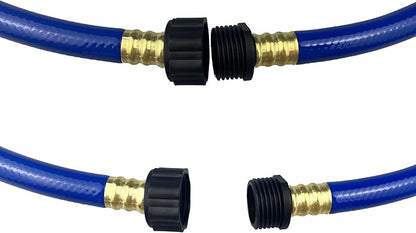 PVC Garden Hose 1/2 Inch, Flexible Water Hose with Male and Female Fittings, No Leaking, Heavy Duty, for Household, Outdoors, Lawns, Patio (100 FT, Blue, Plastic Fittings)