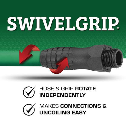 Flexzilla Colors SwivelGrip Garden Hose 5/8 in. x 25 ft., Lightweight All-Weather Water Hose, Durable and Flexible, Leak-Free Connections, Forest Green