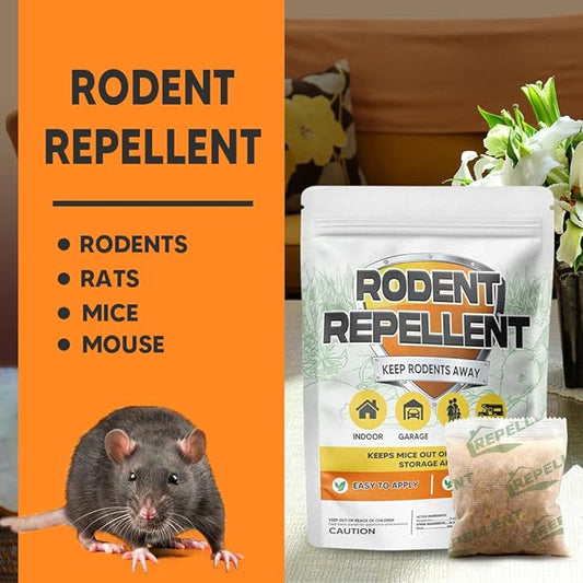 Rodent Repellent, Mouse Repellent Pouches, Mice Repellent Indoor, Mouse Deterrent Outdoor, Rat Repellent, Extra-Strength Rodent-Repelling Pouch, Peppermint to Keep Mice Away from Garage-8P