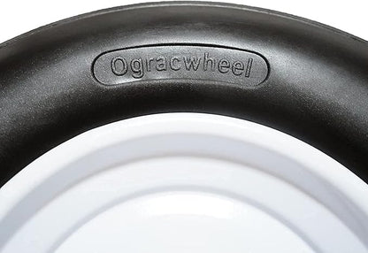 Wheelbarrow Tire 4.80/4.00-8 Flat-Free with 3/4 & 5/8 Wheel Bearing, 3-6" Hub 16" Solid Foamed Wheel Barrel Tires Non-Slip for Yard Cart Garden Wagon (Black)