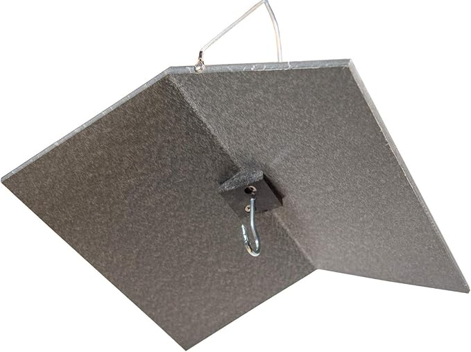 JCs Wildlife Poly Weather Cover - Rain Guard - Hang Bird Feeder or House Underneath for Protection from Rain or Snow - Easy to Clean and Use (Medium, Gray)