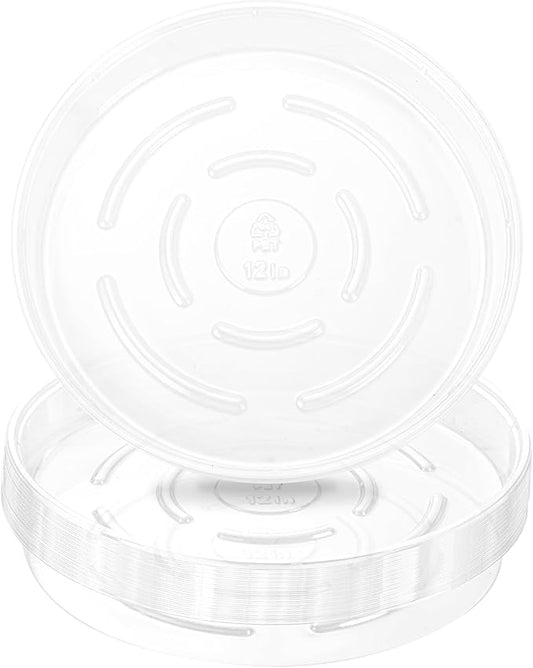 Plant Saucer 30 Pack Plant Trays for Pots 12 Inch Plastic Plant Saucers for Outdoors and Indoors Clear Drip Trays for Potted Plants Flower Pot Plates to Catch Water Plant Drainage Dishes No Holes