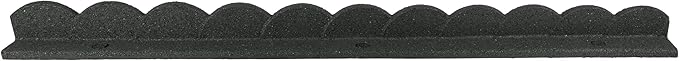 Playsafer L Shaped Flexible Rubber Scalloped Edger for Lawns Landscaping and Playground | Easy No Dig Installation| 4' Long (4, Dark Gray)
