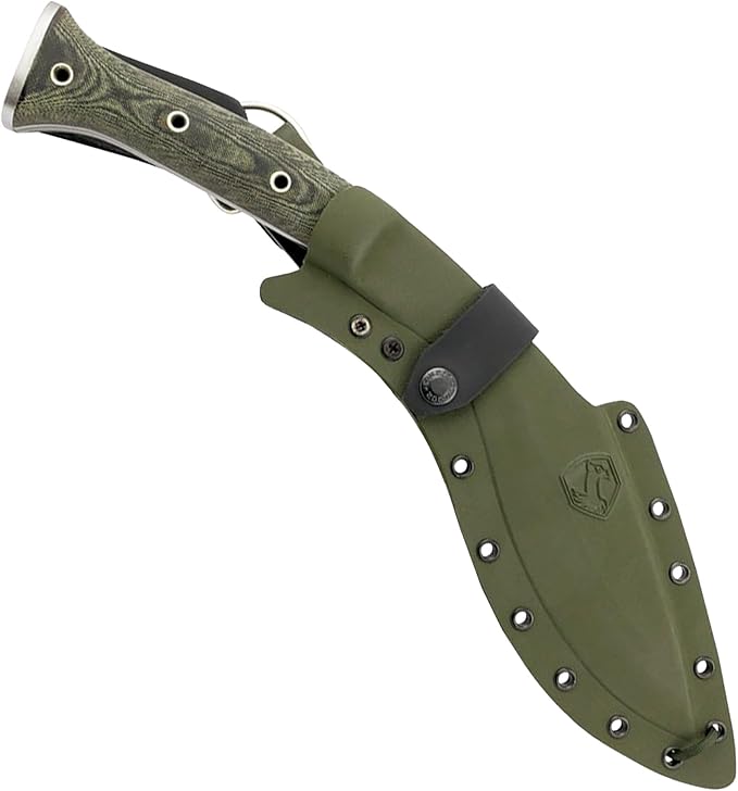Condor Tool & Knife K-tact Kukri Knife - 1075 High Carbon Steel - Gardening Machete - Micarta Handle - Kydex with Leather Belt Loop Sheath - 6mm Thick - 10in Blade - 32.4oz