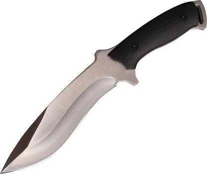 MASALONG kni227 dog leg straight fxied blade Bowie full tang Hunting Knife with Leather Sheath for Camping, Hiking, Survival