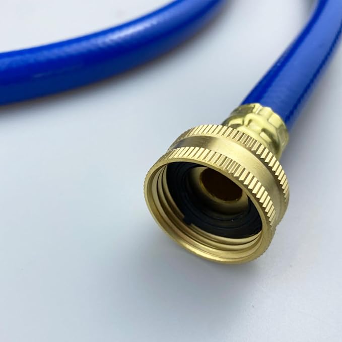 PVC Garden Hose 1/2 Inch Green Heavy Duty Water Hose with Solid Brass Fittings,No Leaking, Flexible,for outdoors,Lawns,Patio (75 FT, Blue, Brass Fittings)