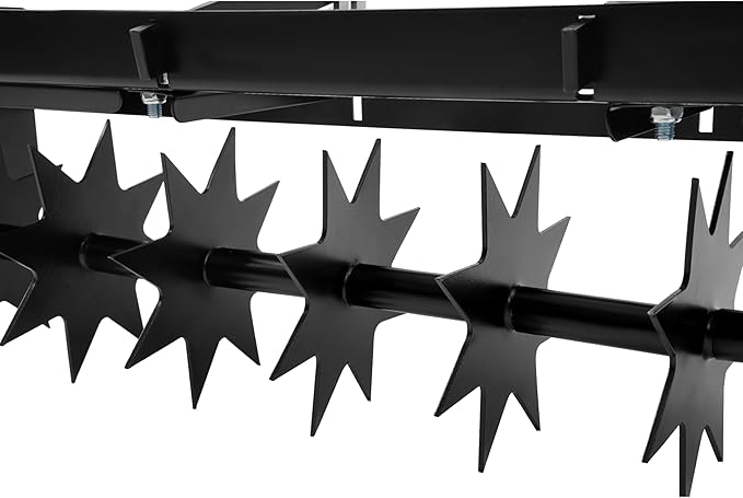 32" Tow Behind Spike Aerator Tool W/ 8 Spikes, Hitch Pin Attach to Lawn Tractor, Most ZTRs, ATVs Soil Mower Hitch, Lawn Soil Penetrator for Gardens, Lawns, Farms