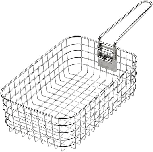Outdoor Camping Fryers Stainless Steel Fry Basket Commercial Fryers Basket for Picnics and Cooking