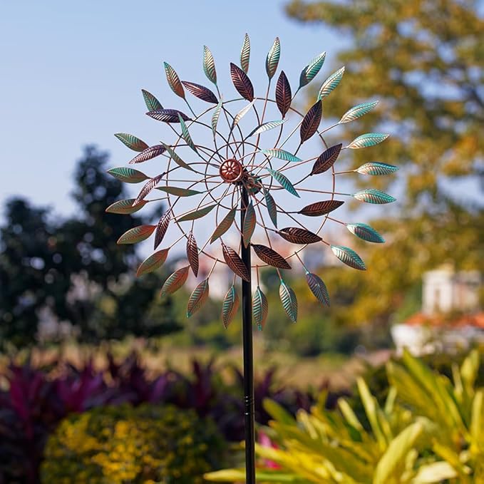 VEWOGARDEN Large Kinetic Wind Spinners Outdoor Metal Leaf Wind Sculptures & Spinners for Yard Garden Lawn Patio Decorations