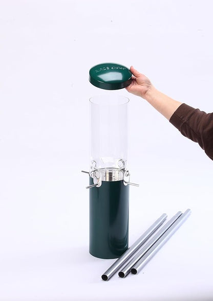 Birds Choice Classic Squirrel Proof Bird Feeder with Pole Mount | Tube Bird Feeder for Cardinals, Chickadees, Woodpeckers | Sturdy Steel for Long-Lasting Use | Backyard Birdseed Dispenser | Green
