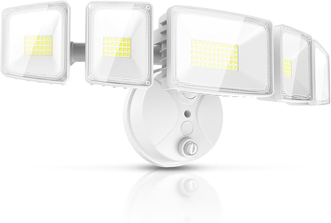 Onforu 120W 12000LM Dusk to Dawn Outdoor Lighting,5 Heads Flood Lights Outdoor,6500K Super Bright Outdoor Lighting,IP66 Waterproof Hardwired LED Security Lights for Garage,Yard,Outside