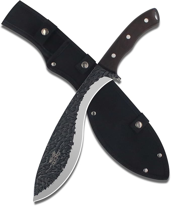 JXE JXO Machete, 14.5" Full Tang Machete for Cutting Trees Heavy Duty, 3Cr13 Steel with Nylon Sheath for Yard Work, Bushcraft and Outdoor