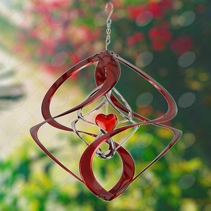 Red Carpet Studios The Original Helix Cosmix Wind Spinner, Double, Red Heart