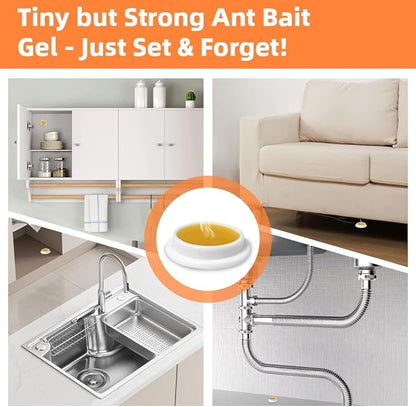 32 PCS Ant Killer Gel Bait Stations, Extra Strengthen Ant Bait Traps, Long-Lasting Effective Pest Gel for Carpenter Ants and Other Common Household Ants, No Mess Easy Use, Safe for Pets and Kids