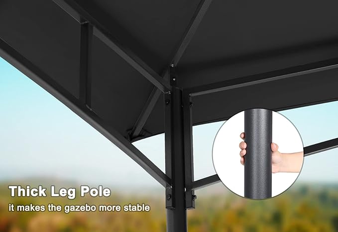 MASTERCANOPY Outdoor Garden Gazebo for Patios with Stable Steel Frame and Netting Walls (9x9,Black)
