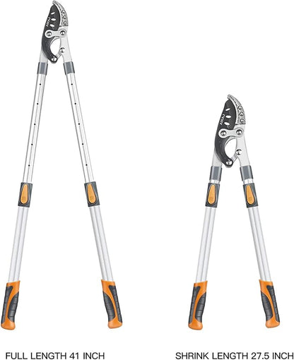 AIRAJ 27-41'' Extendable Anvil Loppers Heavy Duty with Compound Action, Tree Trimmer with 2 Inch Cutting Capacity, Chops Thick Branches Ease,Heavy Duty Tree Pruner with SK5 Spare Blade