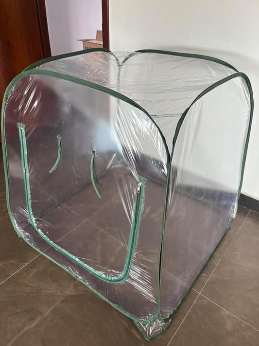 38.58" * 38.58" * 38.58" Greenhouses for Outdoors, Portable Greenhouse Kit with Mesh Side Windows, PE Cover, Walk in Green House for Backyard Garden Indoor Outside, Foldable, No Assembly Required