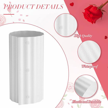 Queekay 12 Pcs Rose Cones for Winter Protection, 16.5 x 9 Inch Winter Rose Collars Bush Cover for Keep Warm, Protecting Plants from Wind Blows Freeze Animals Eating Indoor Outdoor Gardens (White)