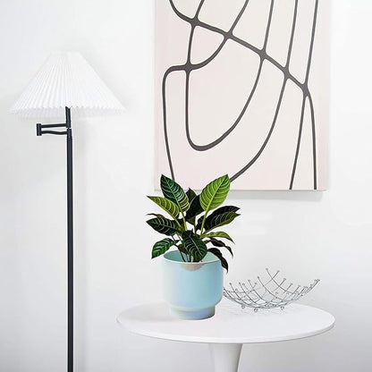 LB Blue Ceramic Planters for Indoor Plants, Succulent Plant Pots Ceramic Plant Pot, Modern Flower Pots for Living Room Office Home Decor, Round Flower Pot of 4.3 Inch(Plant Not Included)