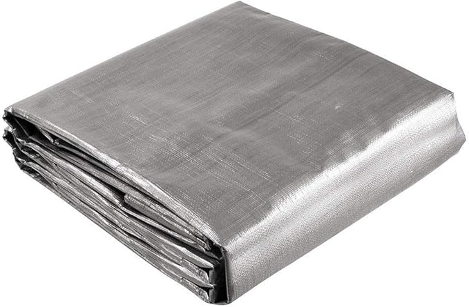 Yescom 18x24ft Heavy Duty Reinforced Poly Tarp Waterproof Tarpaulin 10-mil Ground Sheet Camping Tent Cover with Eyelets Reversible Silver Black Tarps