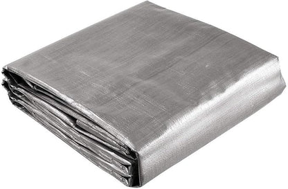 Yescom 18x24ft Heavy Duty Reinforced Poly Tarp Waterproof Tarpaulin 10-mil Ground Sheet Camping Tent Cover with Eyelets Reversible Silver Black Tarps