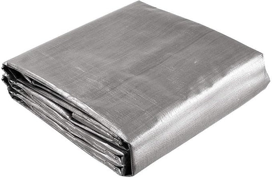 Yescom 18x24ft Heavy Duty Reinforced Poly Tarp Waterproof Tarpaulin 10-mil Ground Sheet Camping Tent Cover with Eyelets Reversible Silver Black Tarps