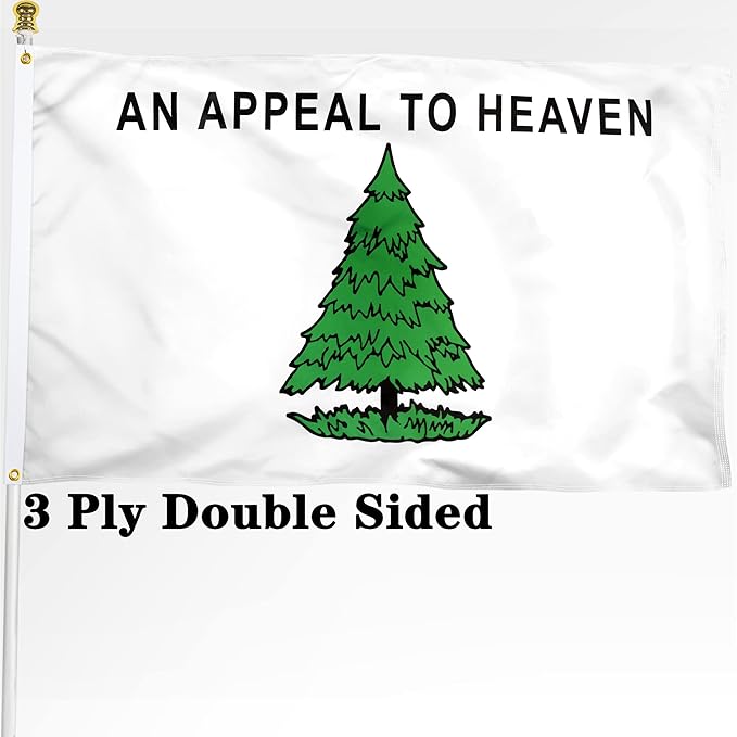 XIFAN Double Sided An Appeal to Heaven Flag 3x5 ft, Heavy Duty 3 Ply Durable Polyester, Pine Tree Liberty Tree Flag with Vibrant Print/4 Rows Hemming/Brass Grommets for Indoor Outdoor Decor