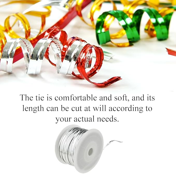 HAHIYO 100Yards/300Feet/91M Silver Metal Twist Ties Bread Candy Coffee Bag Ties Plant Garden Twist Ties for Cellophane Treat Bag Gift Wraping Bag Plastic Bag Halloween Party Cake Present Art Craft