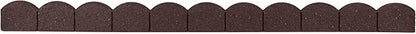 Playsafer L Shaped Flexible Rubber Scalloped Edger for Lawns Landscaping and Playground | Easy No Dig Installation| 4' Long (6, Brown)