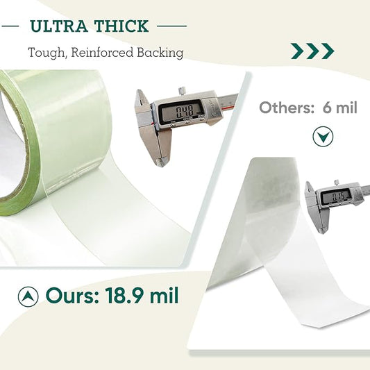 EAGLE PEAK Greenhouse Cover Repair Tape 2''x15' Heavy Duty 18.9 mil Reinforced Ultra High Performance Acrylic Adhesive Weather Resistant Tape for PE Polyethylene Greenhouse Covers and Film, Clear