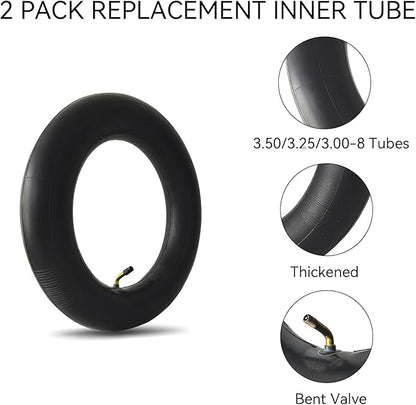 3.50/3.25/3.00-8 Inner Tube for 8 Inch Rim Sizes 3.50-8 3.25-8 3.00-8 3-8 300-8 350-8 Tire Tubes with Bent Valve Stem for Wheelbarrows, Mowers, Garden Cart, Hand Trucks, 2 PCS