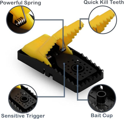 RinneTraps| 4 Pack | Snap N Trap | Mouse Trap | One Touch Setup | Reusable | Quick Kill | Made in USA
