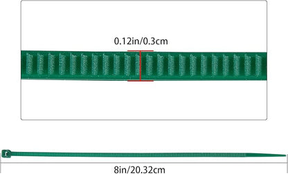 8 inch 3mm Dark Green Nylon Garden Cable Zip Ties Self Locking Cable Ties Twist Ties, Multi-Purpose Cable Tie(100 Pcs)