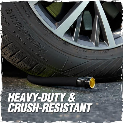Rugged Rhino Heavy Duty Flexible Light Weight Garden Hose, 25ft x 5/8in, 4 Layer Leakproof Outdoor Gardening Tools, Watering Supplies, Powerful Water Pressure for Lawn, Flowers, Black Orange