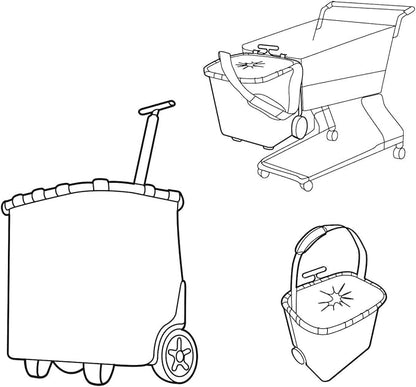 reisenthel carrycruiser red – Portable Shopping Trolley with Sturdy Aluminum Frame, Shoulder Strap and Removable mesh Inner Bag - Made of Water-Repellent Material.