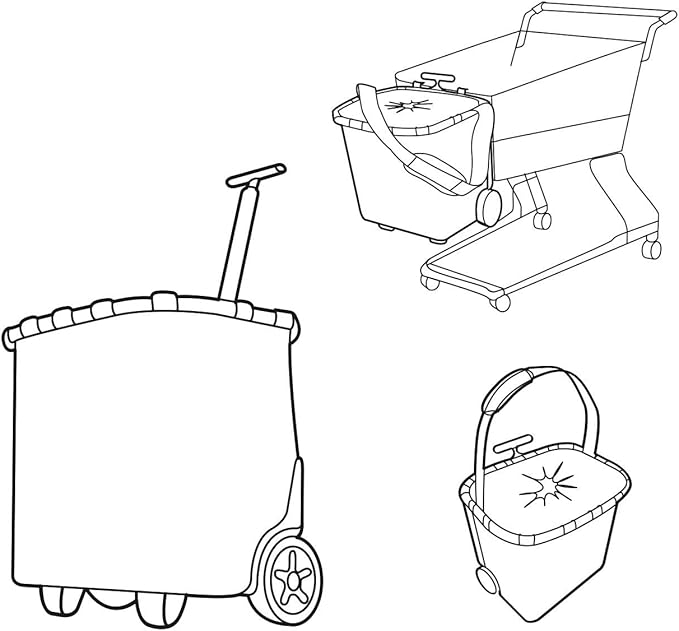 reisenthel carrycruiser Twist Silver - Portable Shopping Trolley with Sturdy Aluminum Frame, Shoulder Strap and Removable mesh Inner Bag -Water-Repellent
