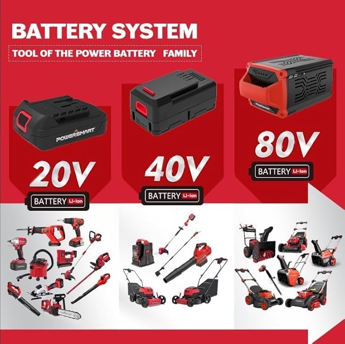 PowerSmart 80V 21-Inch Cordless Single Stage Snow Blower, 6.0Ah Battery, Charger (2 Battery)