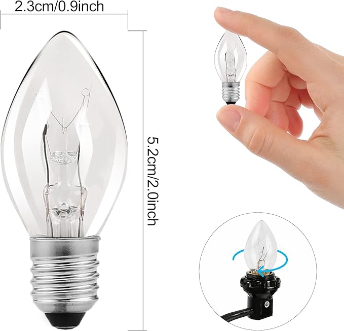 Flea Trap Replacement Light Bulbs Warm White- Pack of 10 (E12 7W)