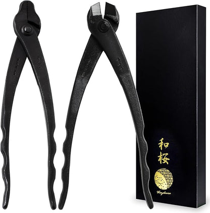 Wazakura Forged Japanese Bonsai Tool Set MADE IN JAPAN, Bonsai Tree Wire Cutter 7.7inch(195mm) + Bonsai Pliers 8.25inch(210mm)