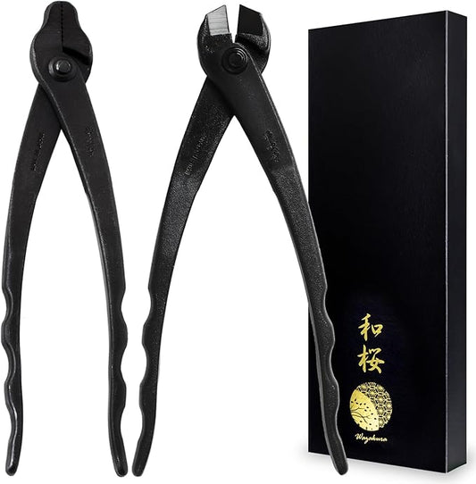 Wazakura Forged Japanese Bonsai Tool Set MADE IN JAPAN, Bonsai Tree Wire Cutter 7.7inch(195mm) + Bonsai Pliers 8.25inch(210mm)