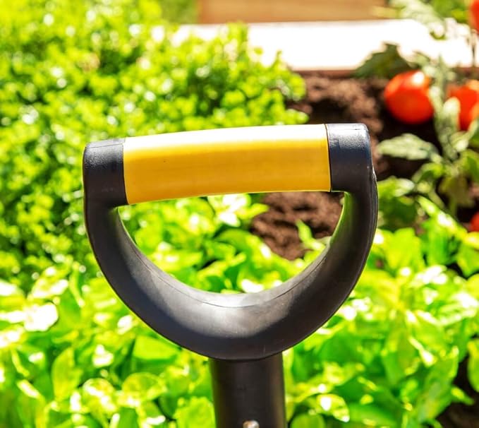 Spear Head Spade SHMini 30" Mini Shovel - Small Shovel with a 6" x 8" Beveled Blade, Steel-Reinforced Fiberglass Short Handle & a Cushioned D-Grip - Small Gardening Spade for Precision Digging