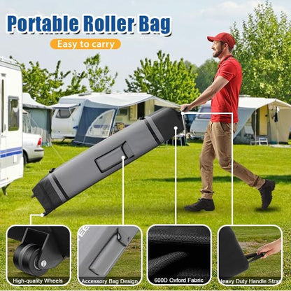 HOTEEL 10x20 Pop up Canopy Tent for Parties, Heavy Duty Easy Setup Tent Without Sidewalls, Outdoor Commercial Instant Gazebo for Wedding Event, with Roller Bag & Sand Bags, Black(Hexagonal Frame)