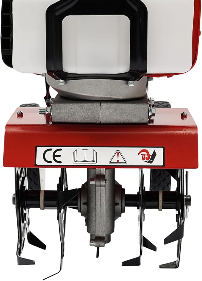 52CC 2 Stroke Mini Tiller Cultivator, Garden Tiller Gas Powered Hand Rotary Cultivator Rototiller Garden Tool with Long Handle for Garden & Lawn, Digging, Weed Removal & Soil Cultivation.