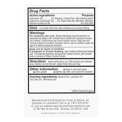 Forces of Nature Anti-Itch Extra Strength, Natural Relief for Itchy Skin from Bug Bites, Insect Stings, and Poison Ivy, Organic Homeopathic Medicine with Easy Rollerball Application, 0.14 Fl Oz