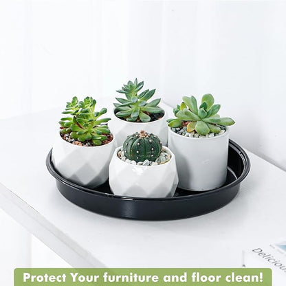 Plant Saucer 30 Pack Plant Trays for Pots 4/6/8/10/12 Inch Plastic Plant Saucers for Outdoors & Indoors Black Drip Trays for Potted Plants Flower Pot Plates to Catch Water Drainage Dishes No Holes