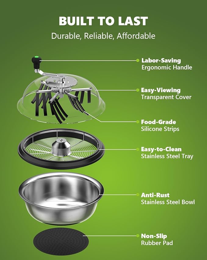 16 Inch Bud Leaf Bowl Trimmer, 16" Trim Bowl with Clear Visibility Dome and Sharp Stainless Steel Blades, for Twist Spin Cutting Buds, Flowers, Leaves, Hydroponics Plants