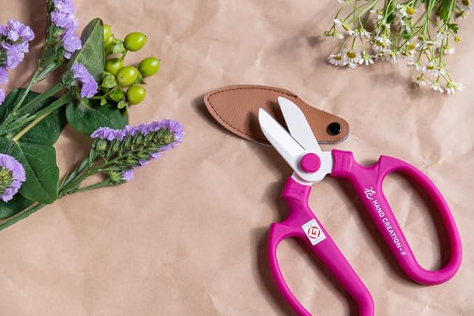 Japanese Florist Scissors – Professional Ultra Sharp Flower Shears Made in JAPAN for Ikebana Floral Design & Gardening SAKAGEN HAND CREATION F-170 (Warm Grey)